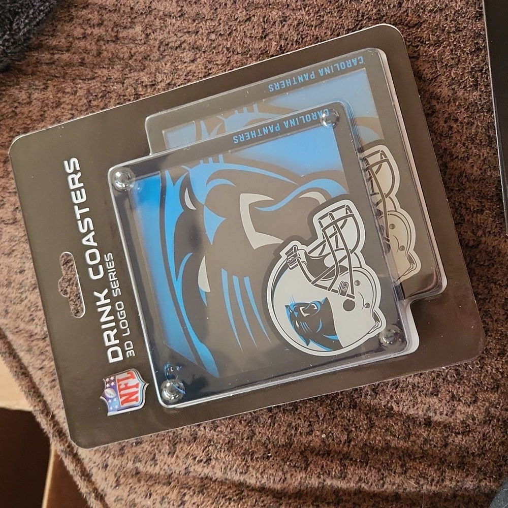 NWT Carolina panthers coasters.